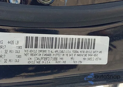 2015 Jeep Patriot Latitude из США, поврежденный, VIN 1C4NJPFB9FD171898